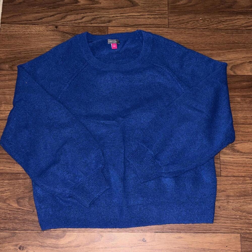 Vince Camuto Blue Sweater Boxy Soft Relaxed Oversized Basic Casual